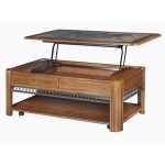 Lift Top Wood Coffee Table on Wheels – Madison