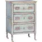 Light Blue 3 Drawer Small Chest Night Table