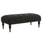Linen Charcoal Tufted Top Bench