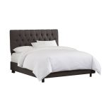 Linen Charcoal Tufted Twin Bed