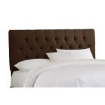 Linen Chocolate Tufted California King Bed Headboard