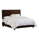Linen Chocolate Tufted Full Size Bed
