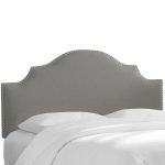 Linen Gray Arch Upholstered Twin Headboard