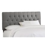 Linen Gray Tufted California King Bed Headboard