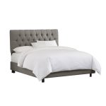 Linen Gray Tufted Twin Bed