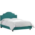 Linen Laguna Green Arch Upholstered Twin Bed
