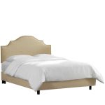 Linen Sandstone Arch Upholstered Queen Size Bed