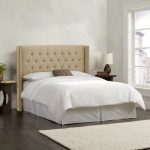 Linen Sandstone Diamond Tufted Wingback California King Bed