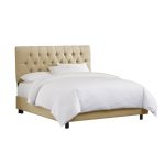Linen Sandstone Tufted Twin Bed