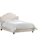 Linen Talc Arch Upholstered California King Bed