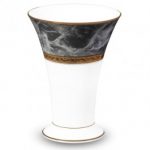 Noritake Majestic Black Fluted Vase, 6 1/4″