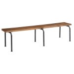 Magnolia Home Furniture Bench Brown and Metal Industrial Plank.