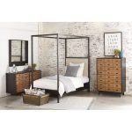 Magnolia Home Furniture Ivory & Metal Twin Canopy Bed