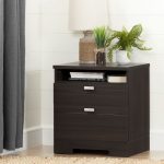Matte Brown Nightstand with Drawers and Cord Catcher – Reevo