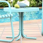 Metal Blue Outdoor Patio Side Table – Retro