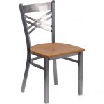 Metal Restaurant Chair – Natural Wood Seat