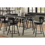 Metal, Wood and Glass Counter Height Dining Table – Appert