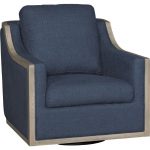 Midnight Navy Blue Swivel Barrel Chair – Bayly