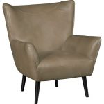 Mink Light Brown Leather-Match Wing Back Accent Chair – Jet