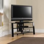 Mirage Black/Glass Panel TV Stand