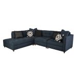 Modern Blue 4-Piece Sectional with Pendleton by Sunbrella Pillows.