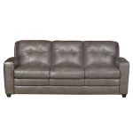 Modern Contemporary Bronze-Brown Leather Sofa Bed – Roland