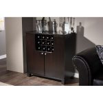 Modern Dark Brown Dry Bar and Wine Cabinet