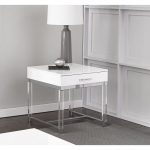 Modern White End Table – Everett