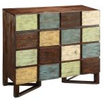 Multi-Color 2 Drawer and 2 Door Wood Cabinet
