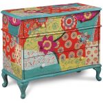 Multi Color 3 Drawer Patchwork Chest