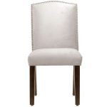Mystere Dove Nail Button Arched Back Dining Chair