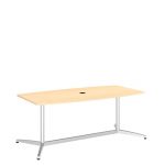 Natural Maple 72L x 36W Boat Shaped Table Metal Base – Conference.