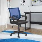 Navy Blue Mesh Back and Black Office Chair