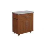 Oak Kitchen Cart with Stainless Steel Top