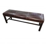 Old Tannery Brown Leather Bench