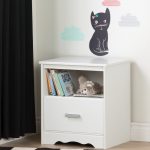 One-Drawer Nightstand with Night Garden Little Cat Wall Decals.