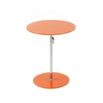Orange Glass/Stainless Steel Adjustable Side Table – Radinka