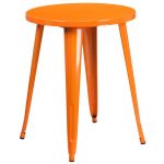 Orange Metal Cafe Round Indoor-Outdoor Table
