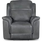 Pacific Charcoal Gray Leather-Match Power Recliner