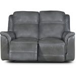 Pacific Charcoal Gray Leather-Match Power Reclining Loveseat