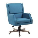 Peacock Blue Linen Office Chair