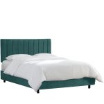 Peacock Green Contemporary Channel Seam Twin Bed