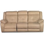Pebble Tan Leather-Match Manual Reclining Sofa – Nuveau