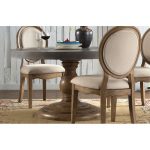 Pecan and Concrete Pedestal Round Dining Table – Sherborne
