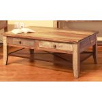 Pine Two Tone Wood Coffee Table – Tanmeron