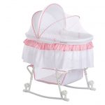 Pink and White Portable 2-in-1 Bassinet and Cradle – Lacy