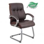 Plush Brown Leather Guest Chair