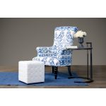 Porcelain Flower and Bird Accent Arm Chair