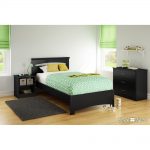 Pure Black Twin Bed Set- Libra