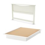 Pure White Queen Platform Bed with Headboard – Step One